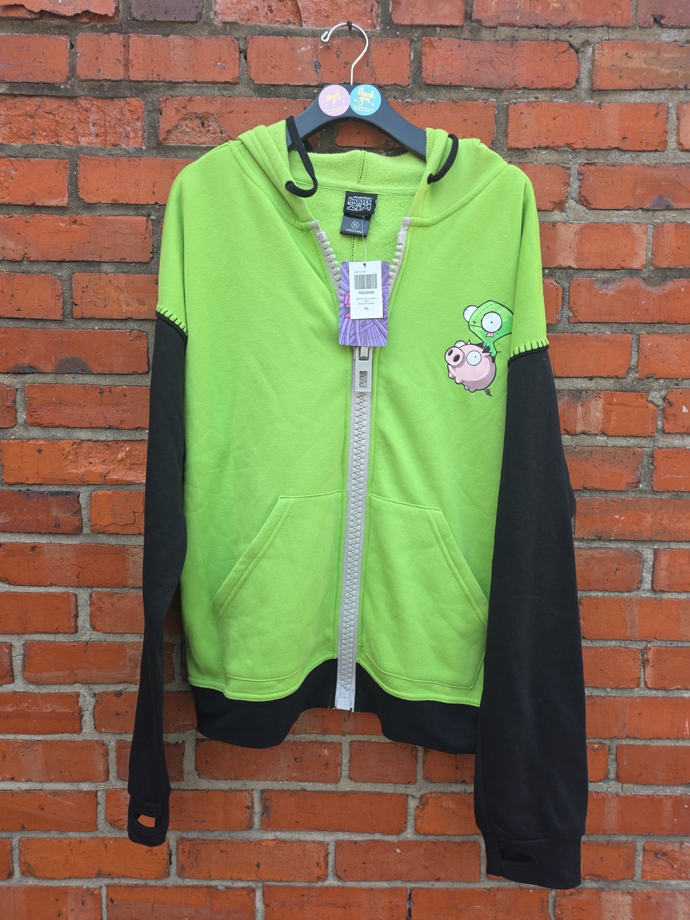 Nickelodeon Invader Zim Men's Full Zip Costume Hoodie/Jacket Green XL NWT (Z1)